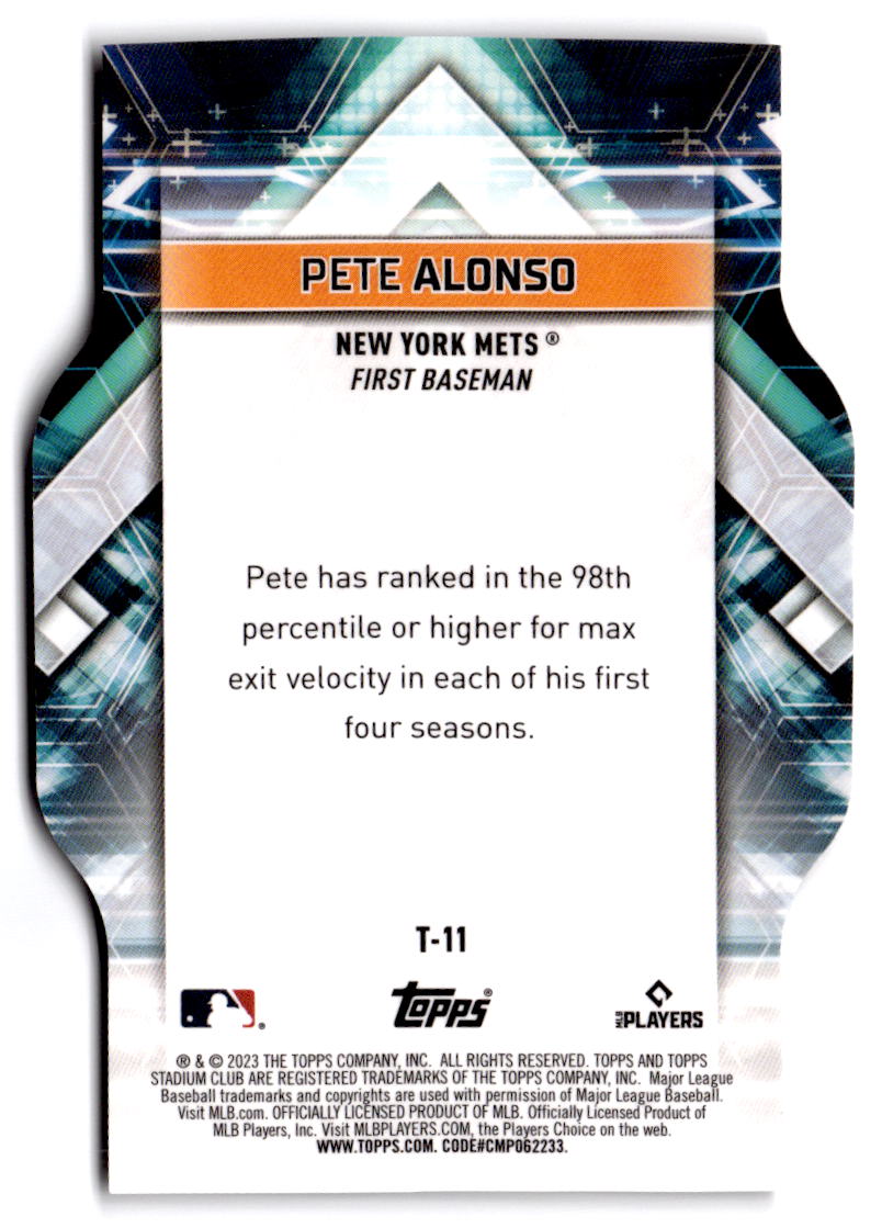 2023 Stadium Club #T-11 Pete Alonso Triumvirates
