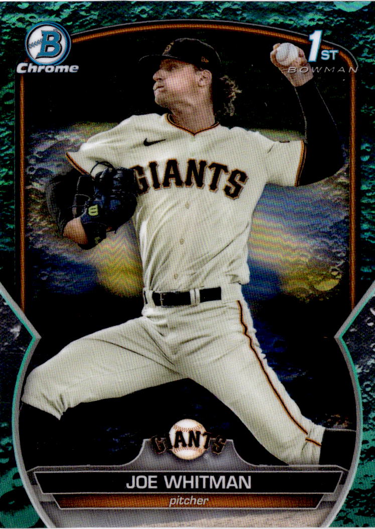 2023 Bowman Draft #BDC-98 Joe Whitman Chrome Aqua Lunar Crater Refractor #/125