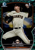 2023 Bowman Draft #BDC-98 Joe Whitman Chrome Aqua Lunar Crater Refractor #/125