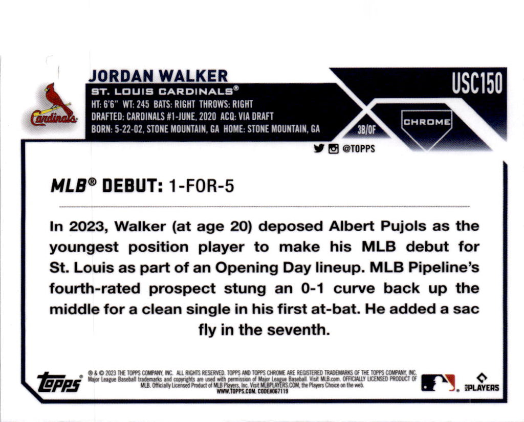 2023 Topps Chrome Update #USC150 Jordan Walker