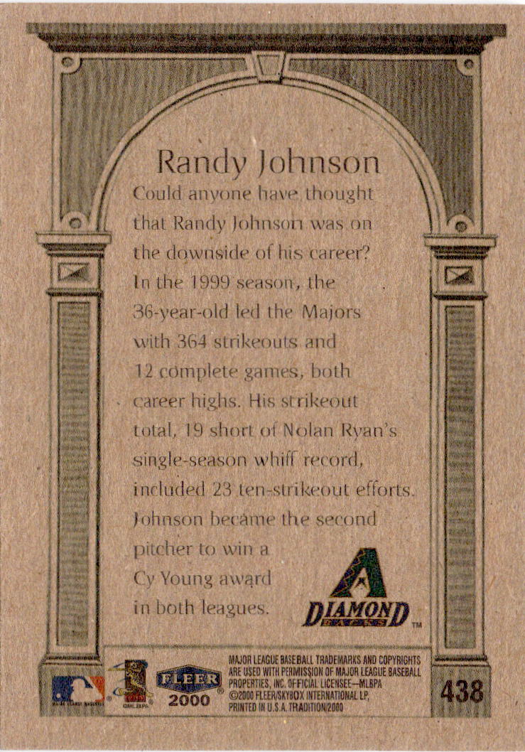 2000 Fleer Tradition #438 Randy Johnson