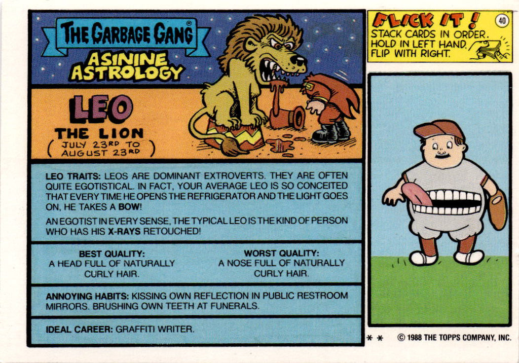 1988 Topps Garbage Pail Kids Series 15 #582b Chow Mame