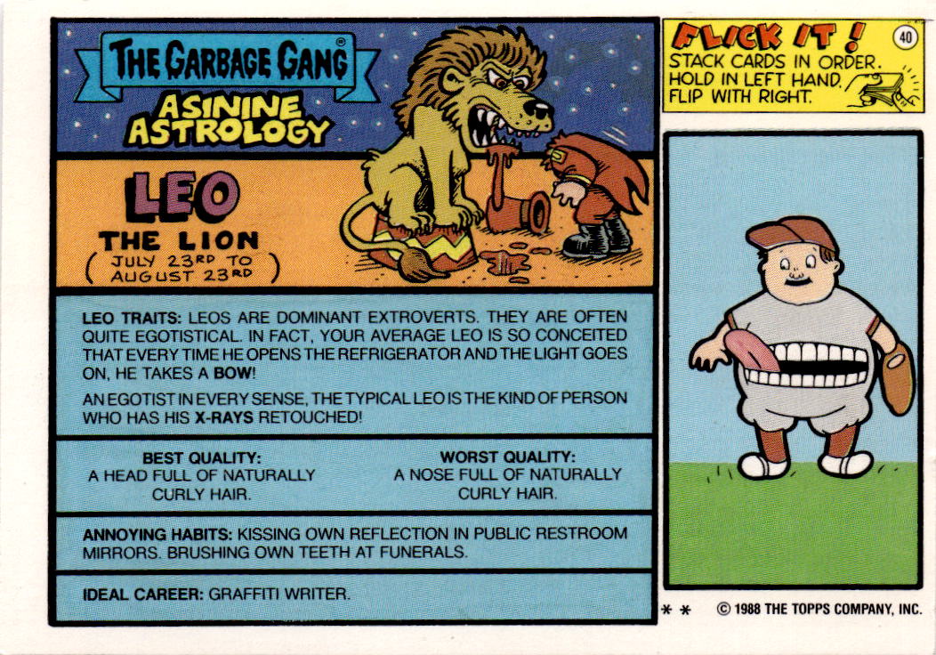 1988 Topps Garbage Pail Kids Series 15 #582b Chow Mame