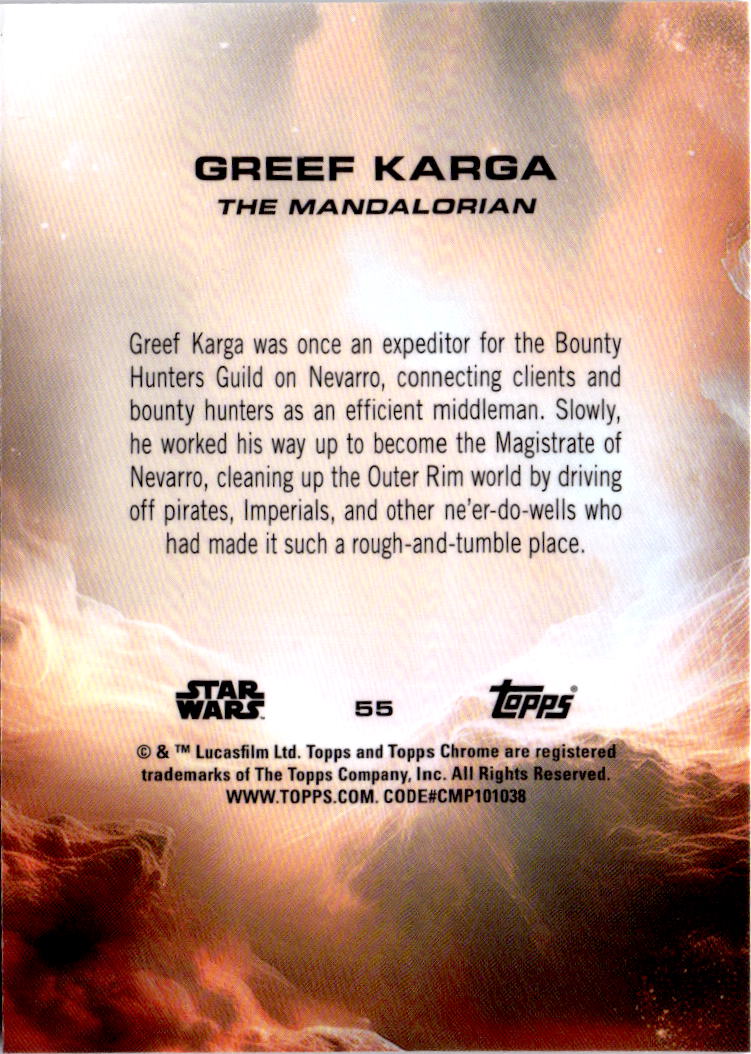 2025 Topps Chrome Sapphire Edition Star Wars #55 Greef Karga