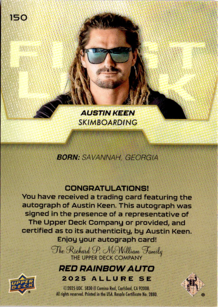 2025 Upper Deck Allure SE #150 Austin Keen Red Rainbow Autographs