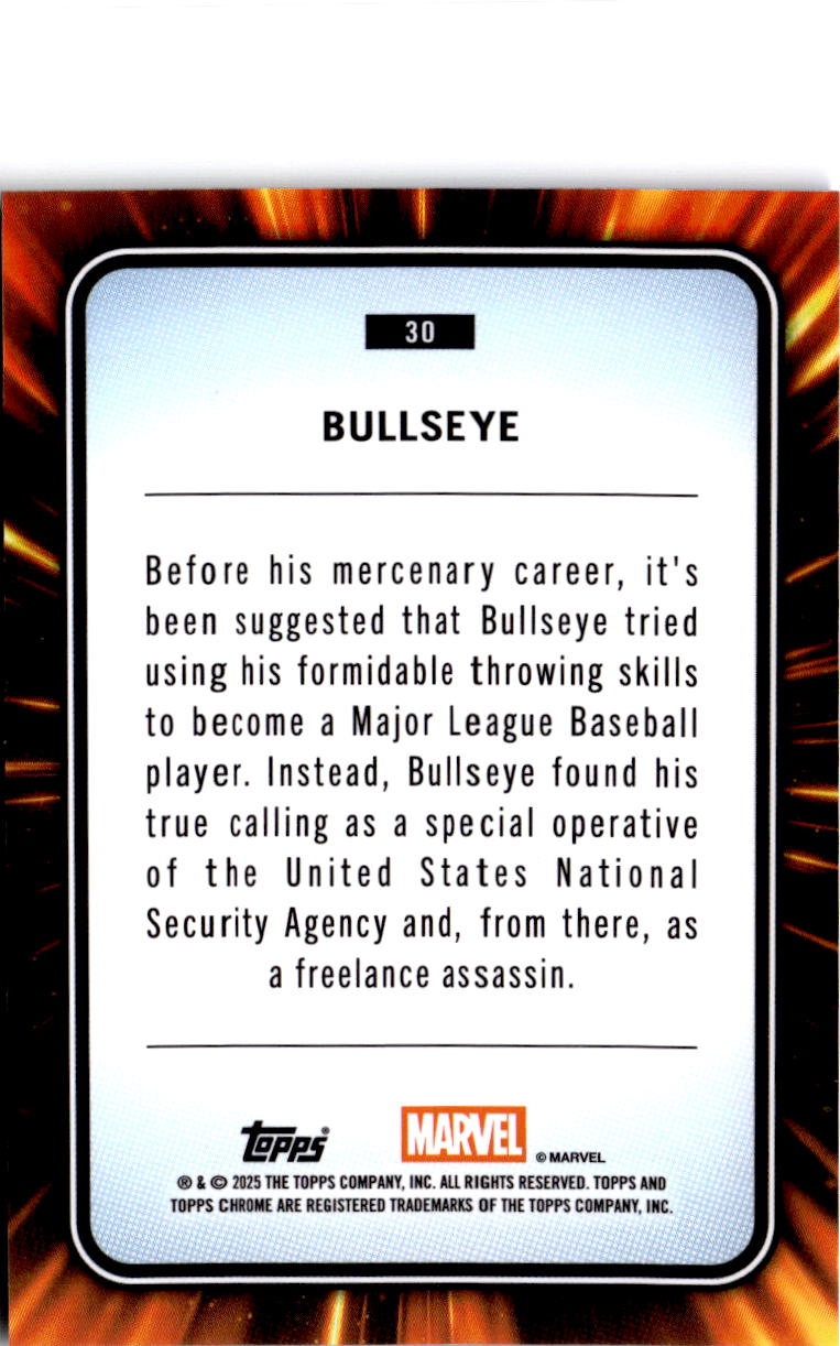 2025 Topps Chrome Marvel #30 Bullseye Blue & Green Shimmer /199