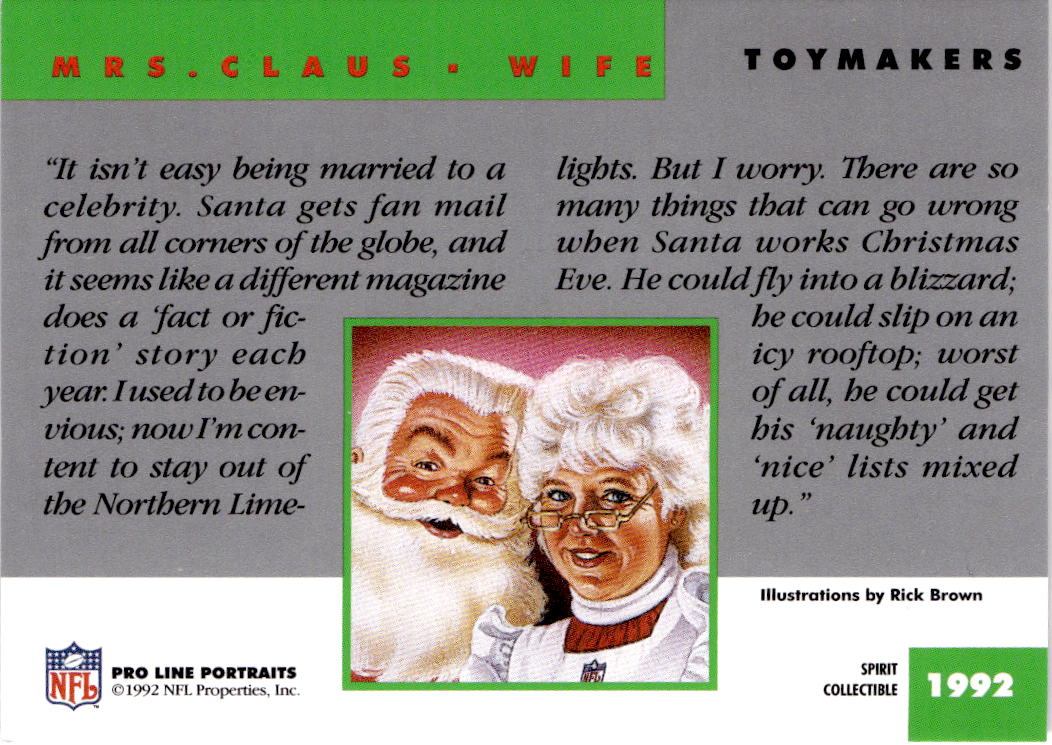 1992 Pro Line Portraits #1992 Mrs. Claus