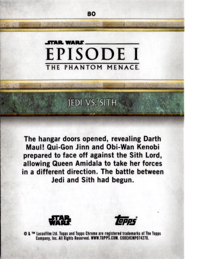 2024 Topps Chrome Sapphire Star Wars: The Phantom Menace #80 Jedi vs. Sith