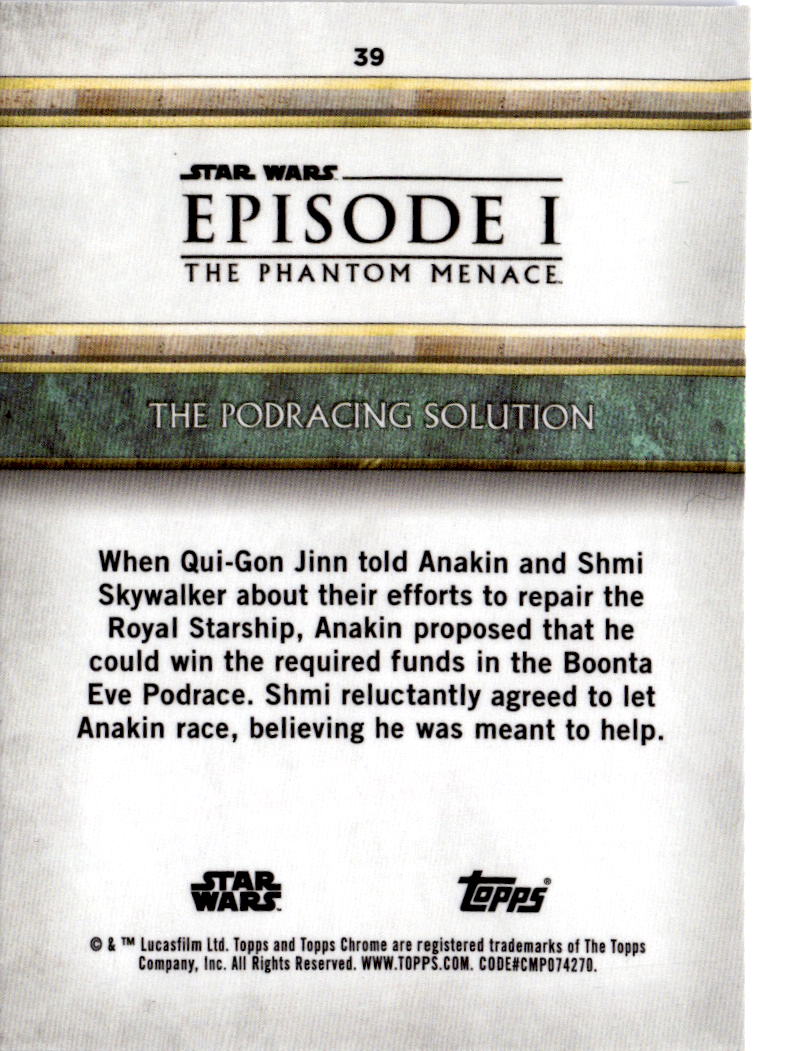 2024 Topps Chrome Sapphire Star Wars: The Phantom Menace The Podracing Solution