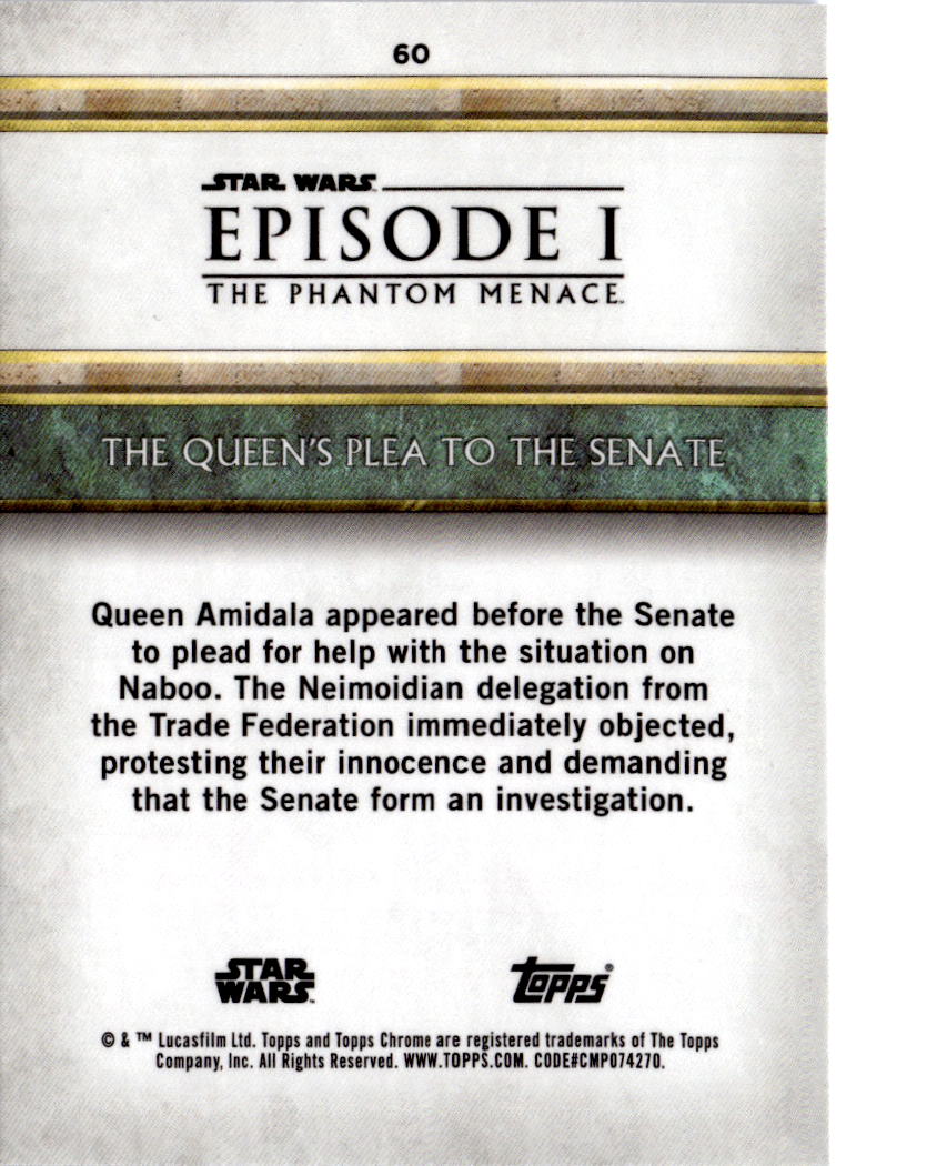 2024 Topps Chrome Sapphire Star Wars: The Phantom Menace The Queen's Plea