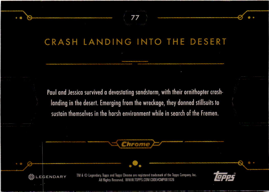 2024 Topps Chrome Dune #77 Crash into the Desert Arrakis Beige Pulsar /150