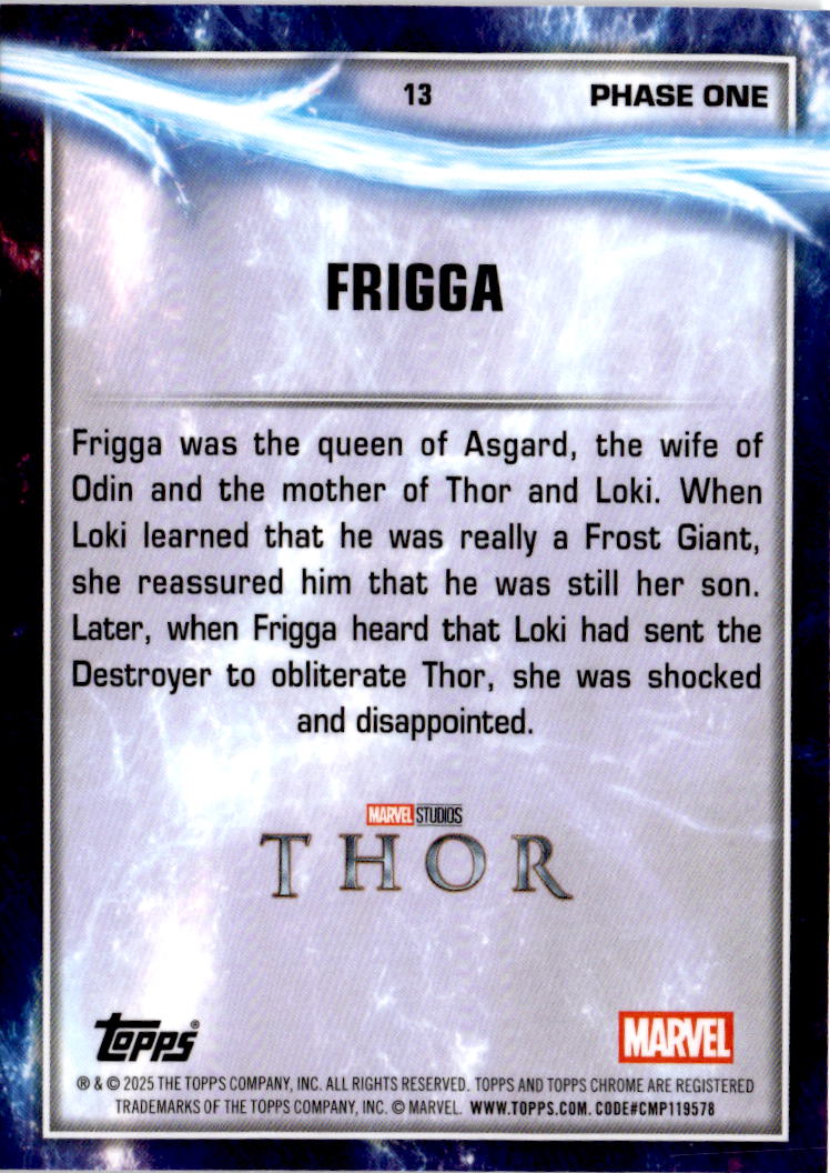 2025 Topps Chrome Sapphire Edition Marvel Studios #13 Frigga Green /99
