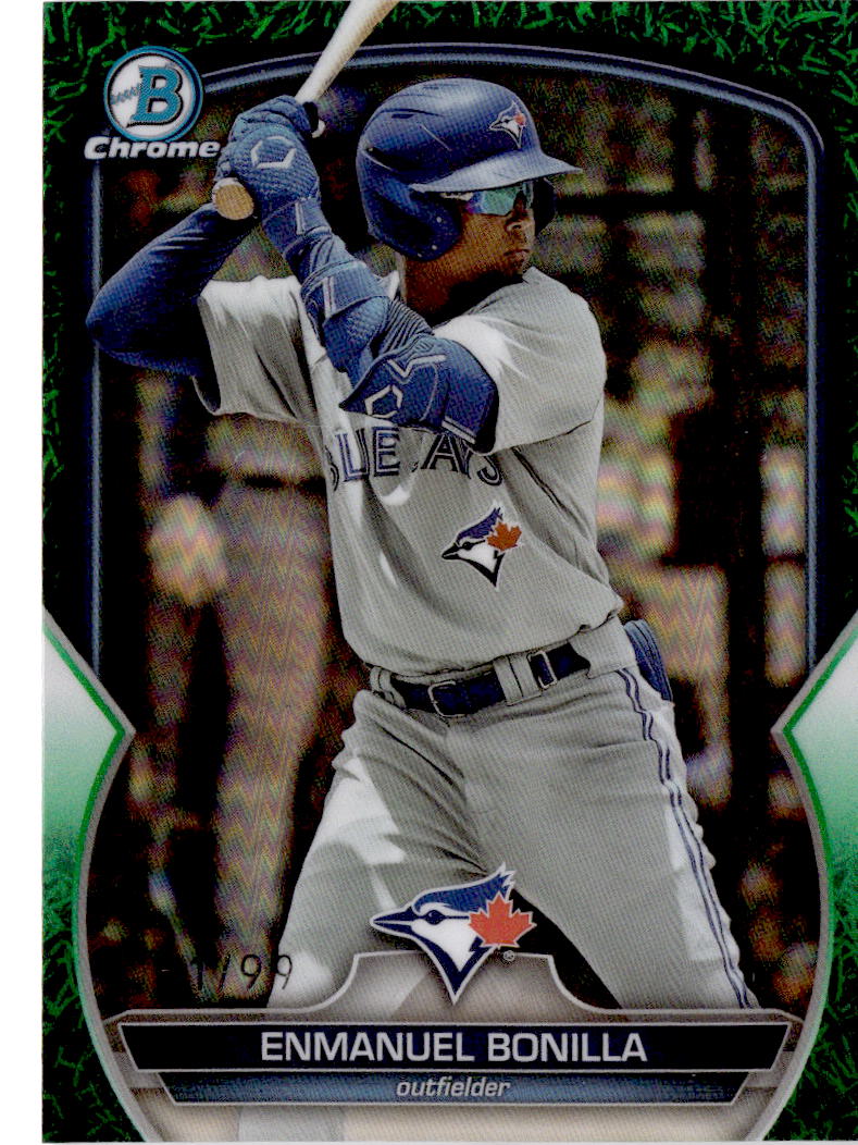 2023 Bowman Draft #BDC-195 Enmanuel Bonilla Chrome Green Grass Refractor #/99