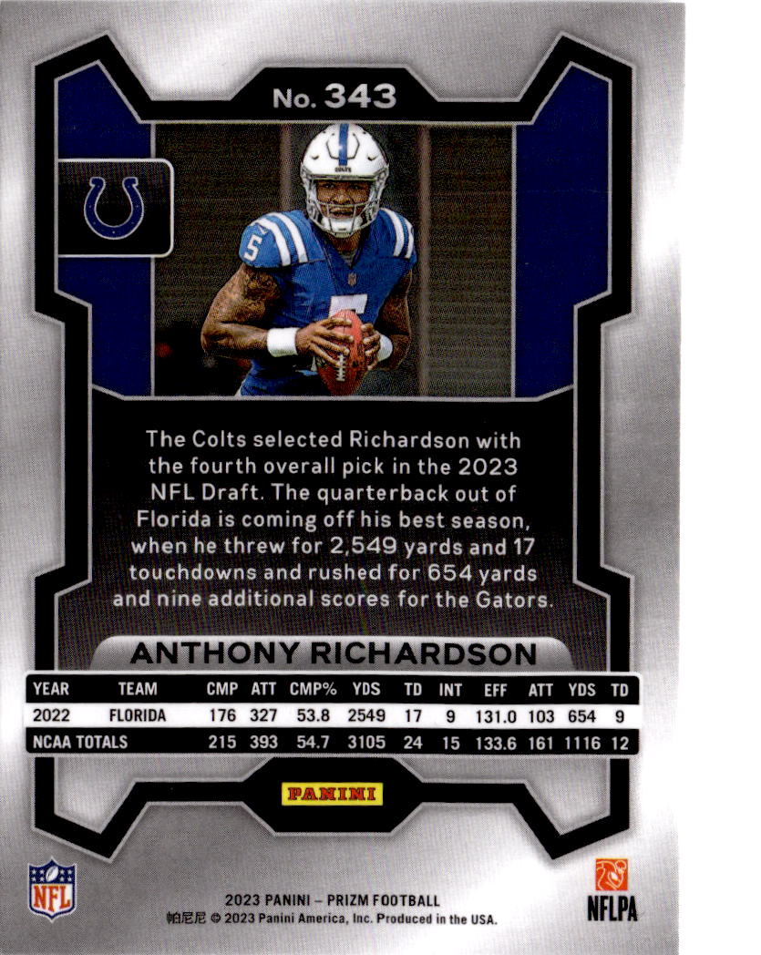 2023 Panini Prizm #343 Anthony Richardson