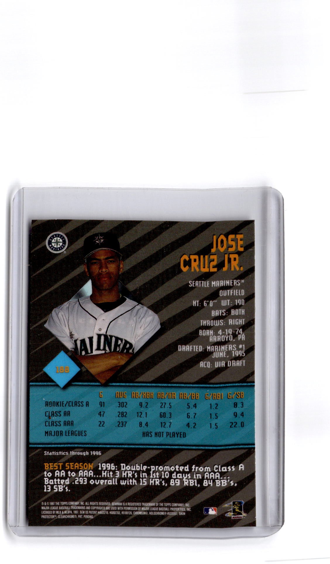 1997 Bowman's Best #188 Jose Cruz Jr.