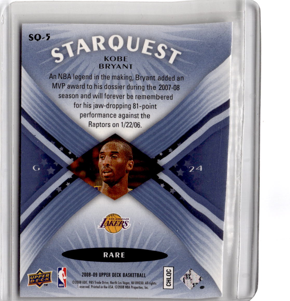 2008-09 Upper Deck #SQ-5 Kobe Bryant StarQuest Rare