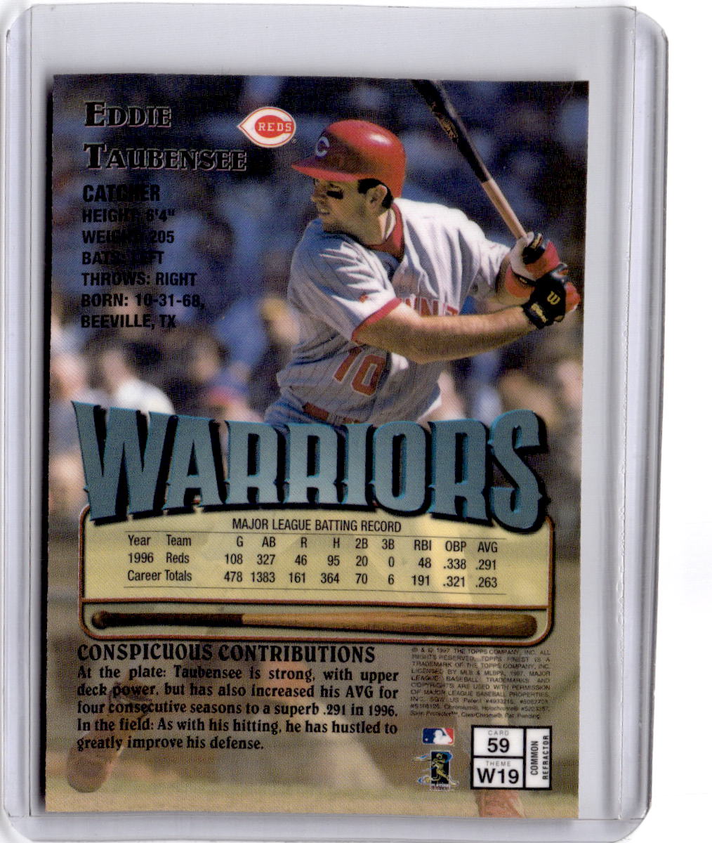 1997 Finest #59 Eddie Taubensee Refractors