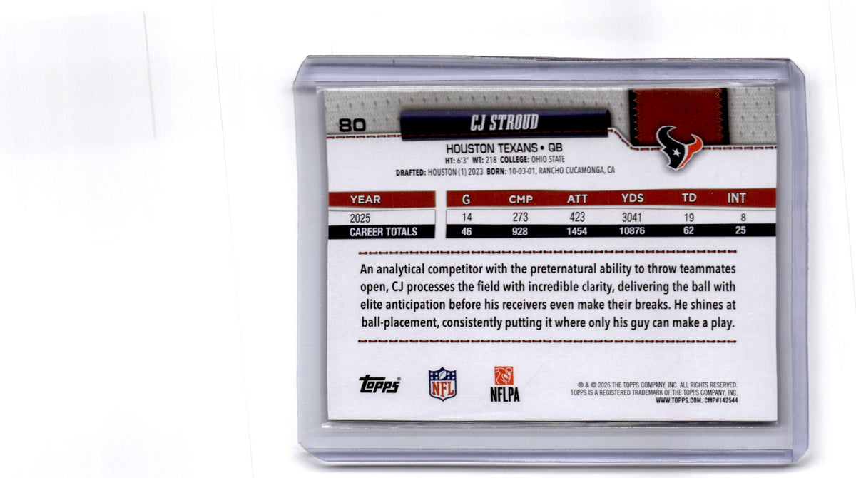 2026 Topps Flagship #80 CJ Stroud Team Color Border Variations