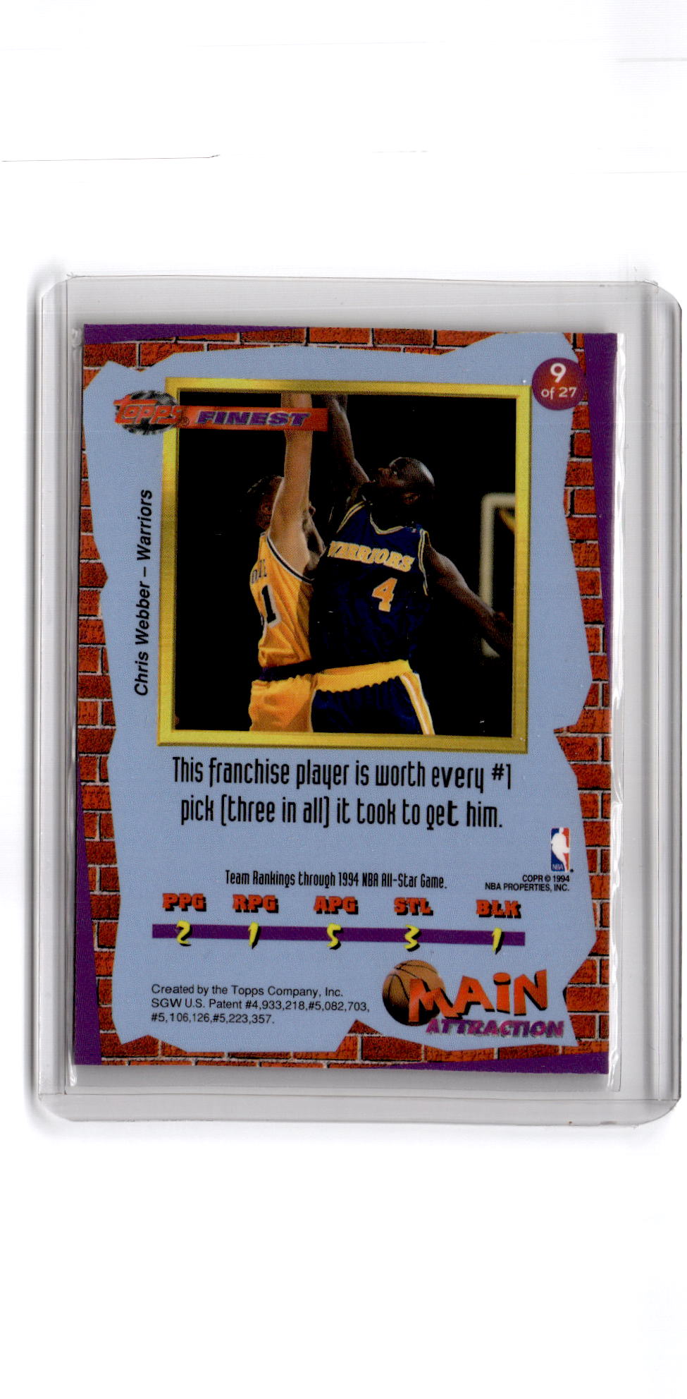 1993-94 Finest #9 Chris Webber Main Attraction