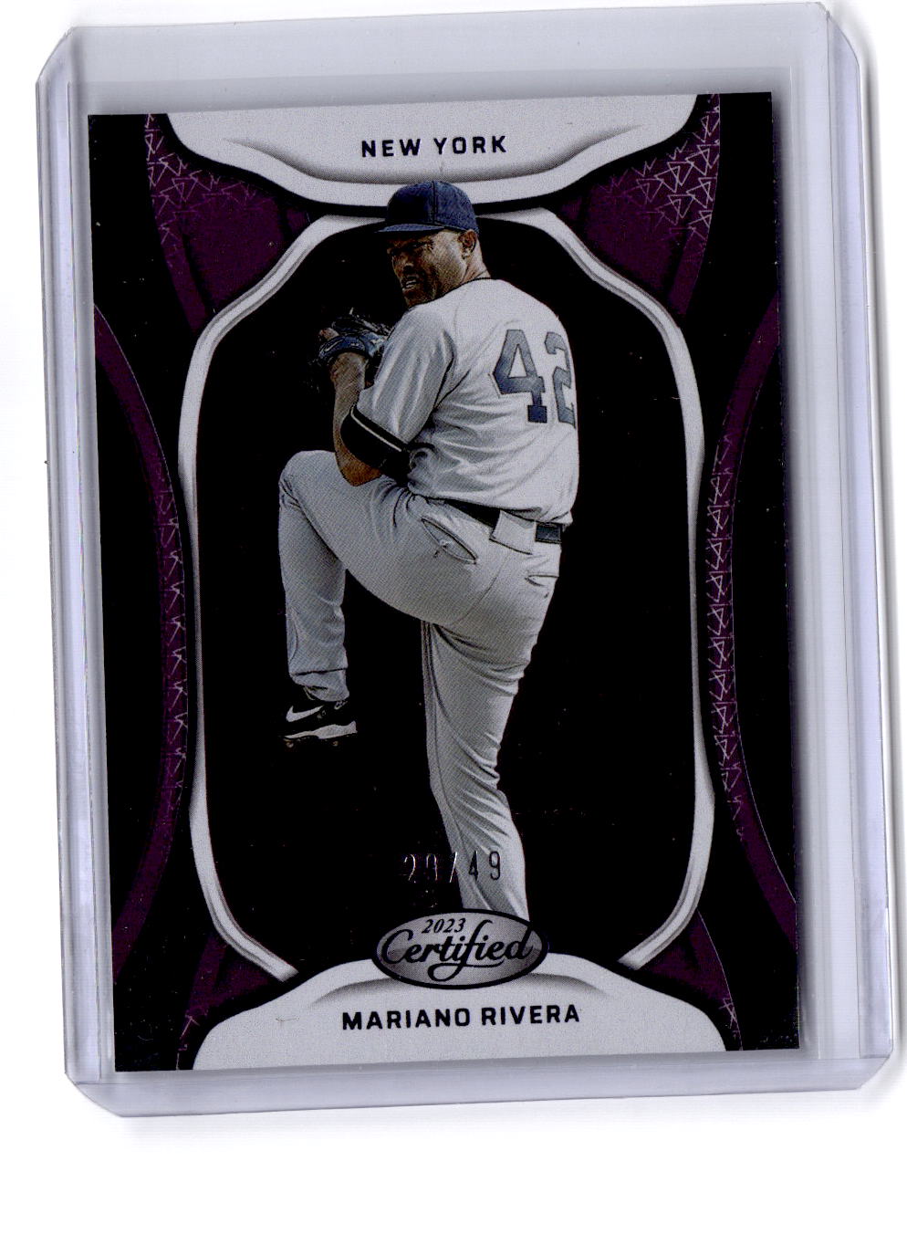 2023 Panini Chronicles #50 Mariano Rivera Certified Mirror Purple #/50