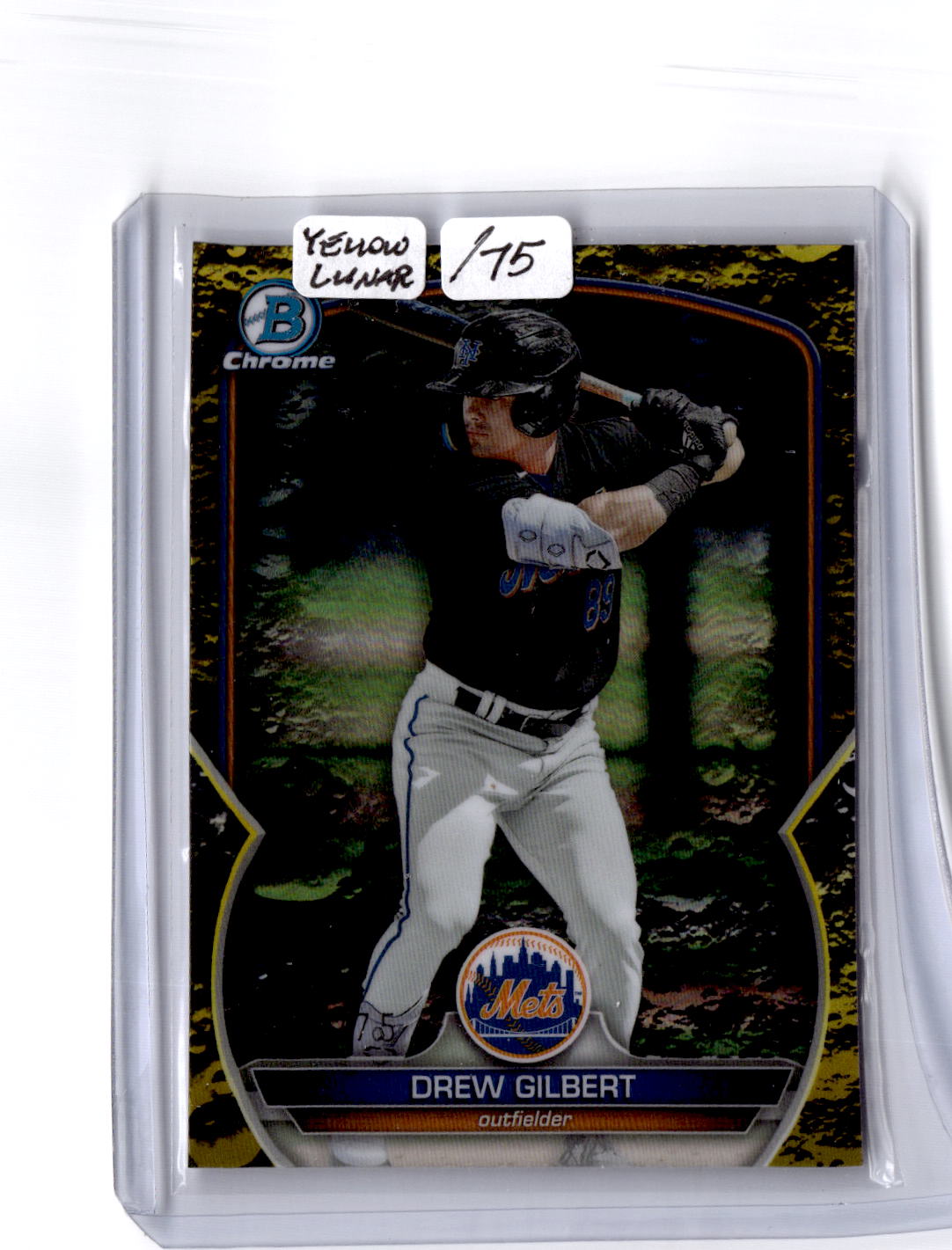 2023 Bowman Draft #BDC-41 Drew Gilbert Chrome Yellow Lunar Crater Refractor #/75