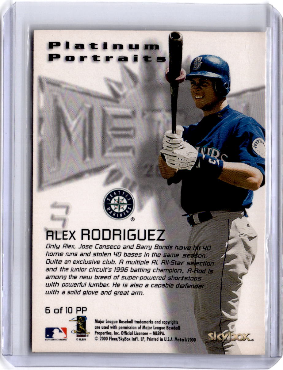 2000 Metal #6 PP Alex Rodriguez Platinum Portraits
