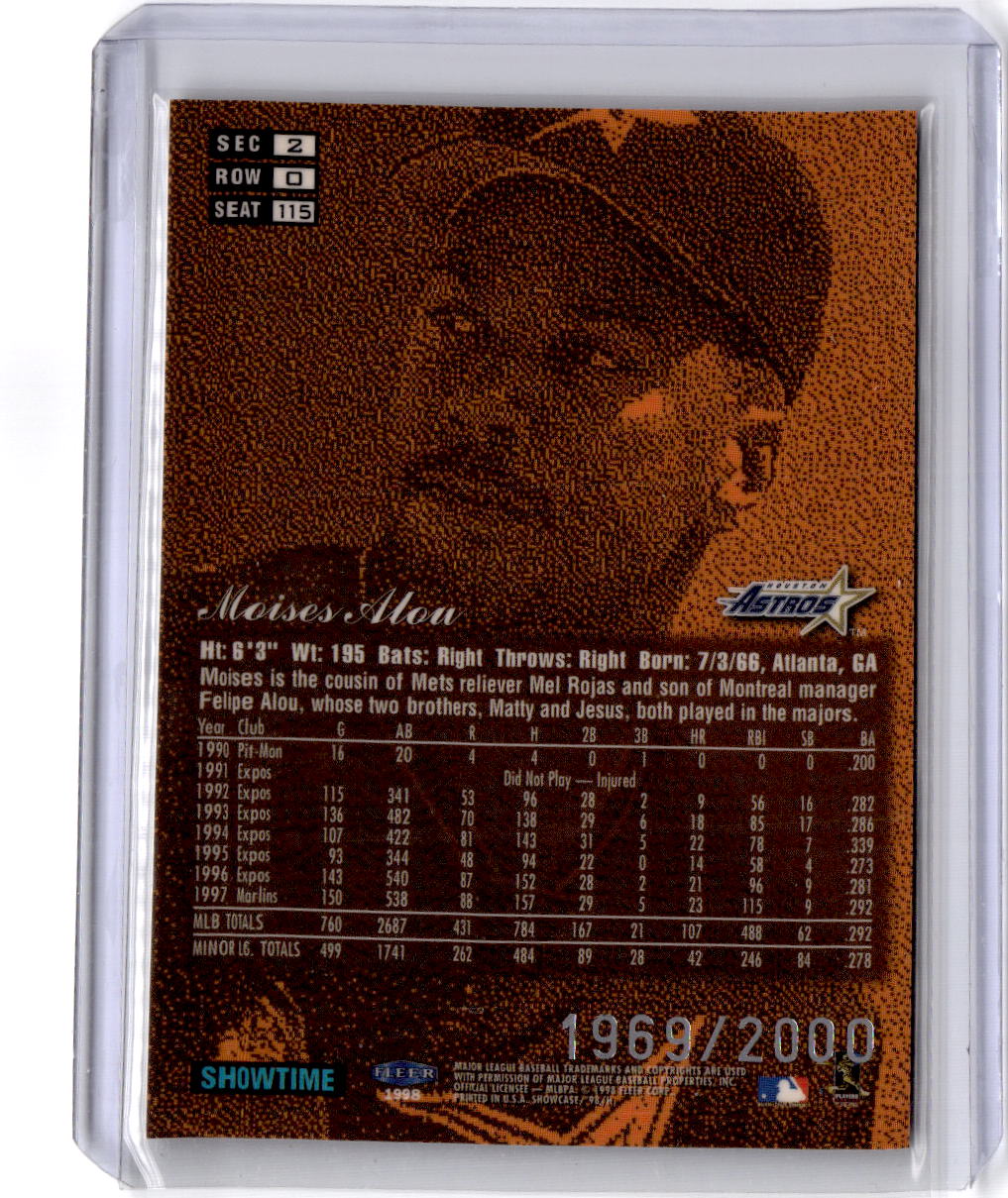 1998 Flair Showcase #115 Moises Alou Flair Showcase Row 0 (Showcase) #/2000