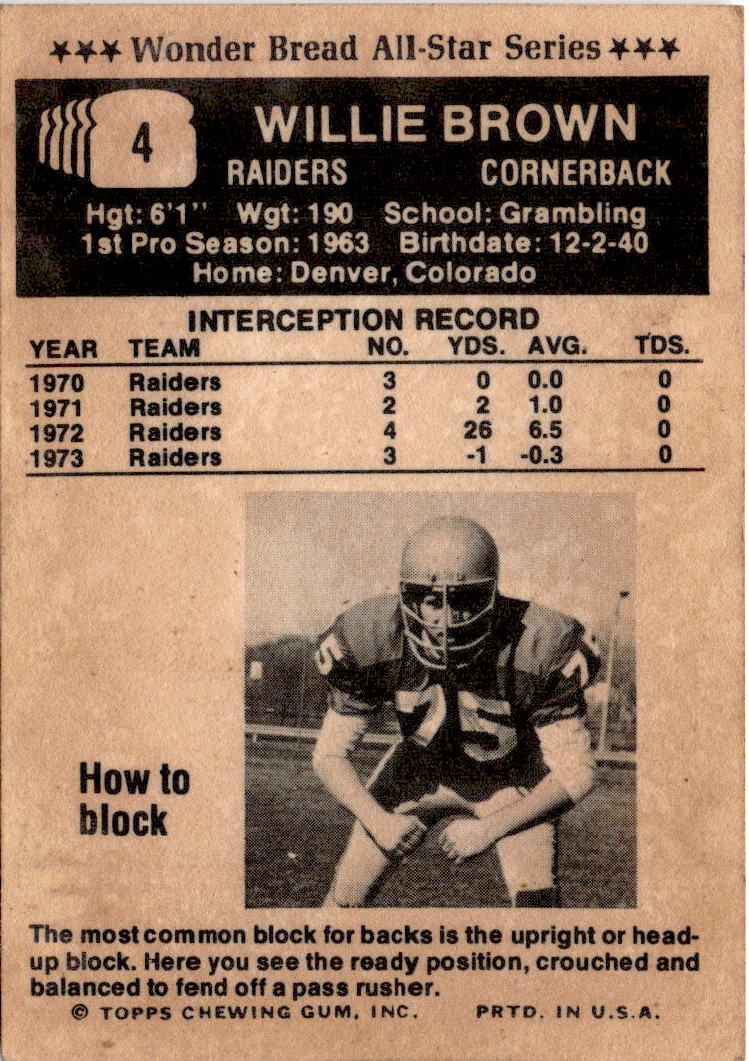 1972 Topps #28 Willie Brown