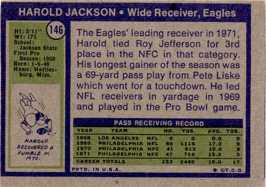 1972 Topps #146 Harold Jackson