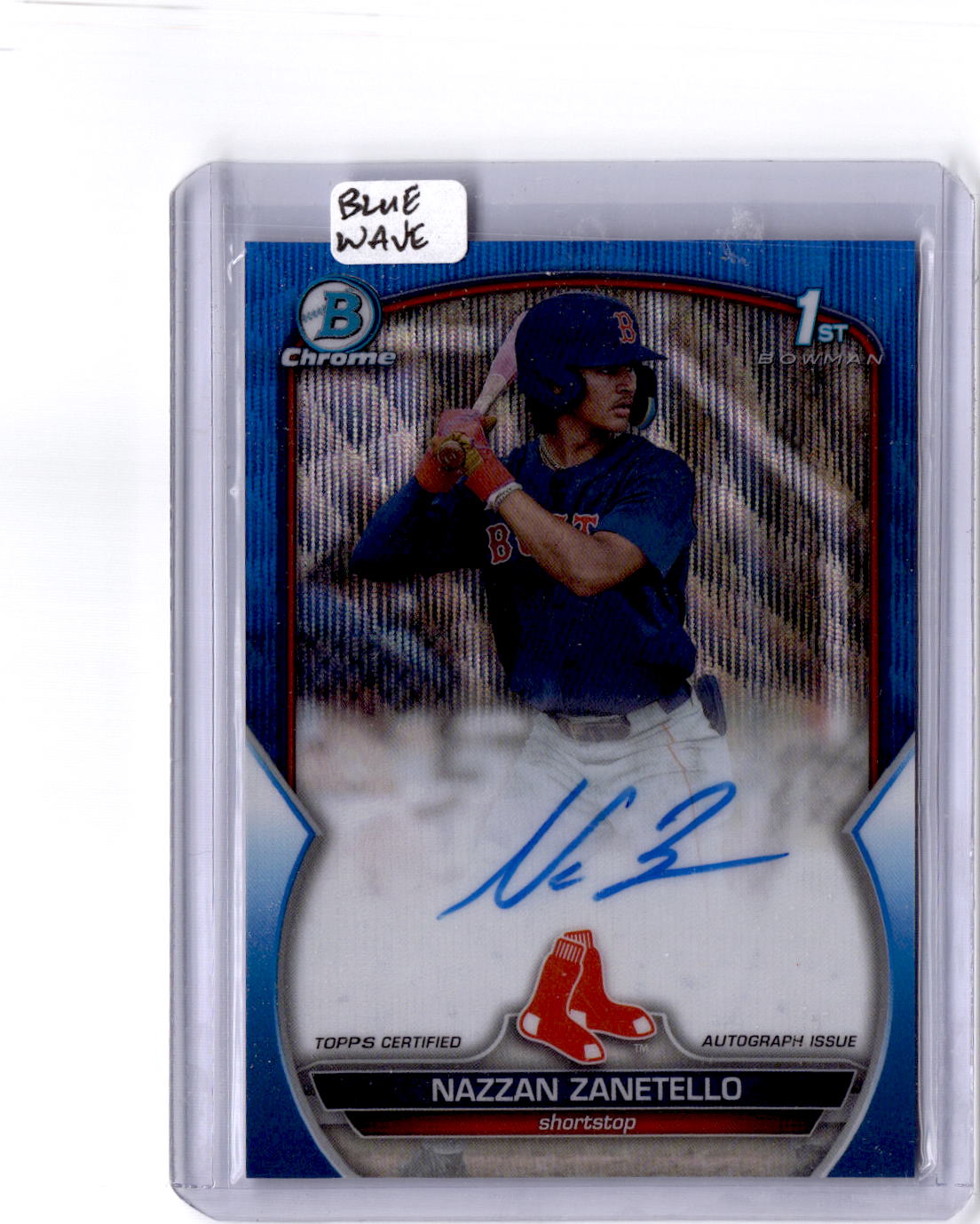 2023 Bowman Draft Nazzan Zanetello Chrome Prospect Auto Blue Wave Refractor /150