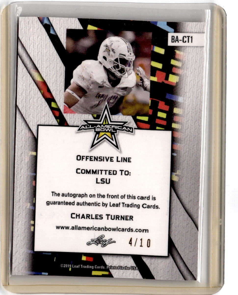 2019 Leaf Metal - Metal-Autograph-AAB-Etch-Blue #BA-CT1 Charles Turner #/20