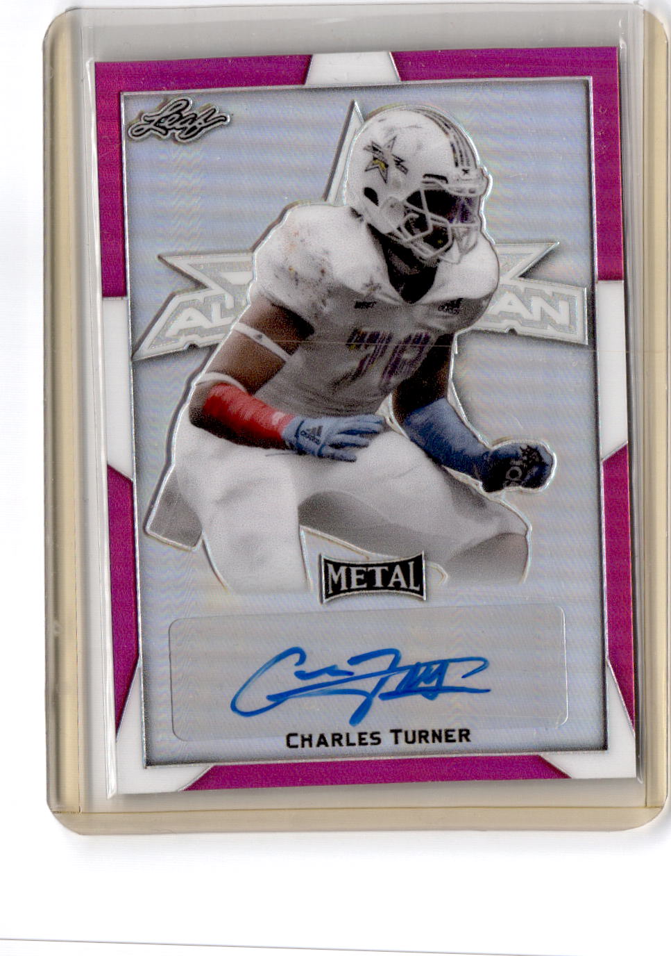 2019 Leaf Metal - Metal-Autograph-AAB-Etch-Blue #BA-CT1 Charles Turner #/20