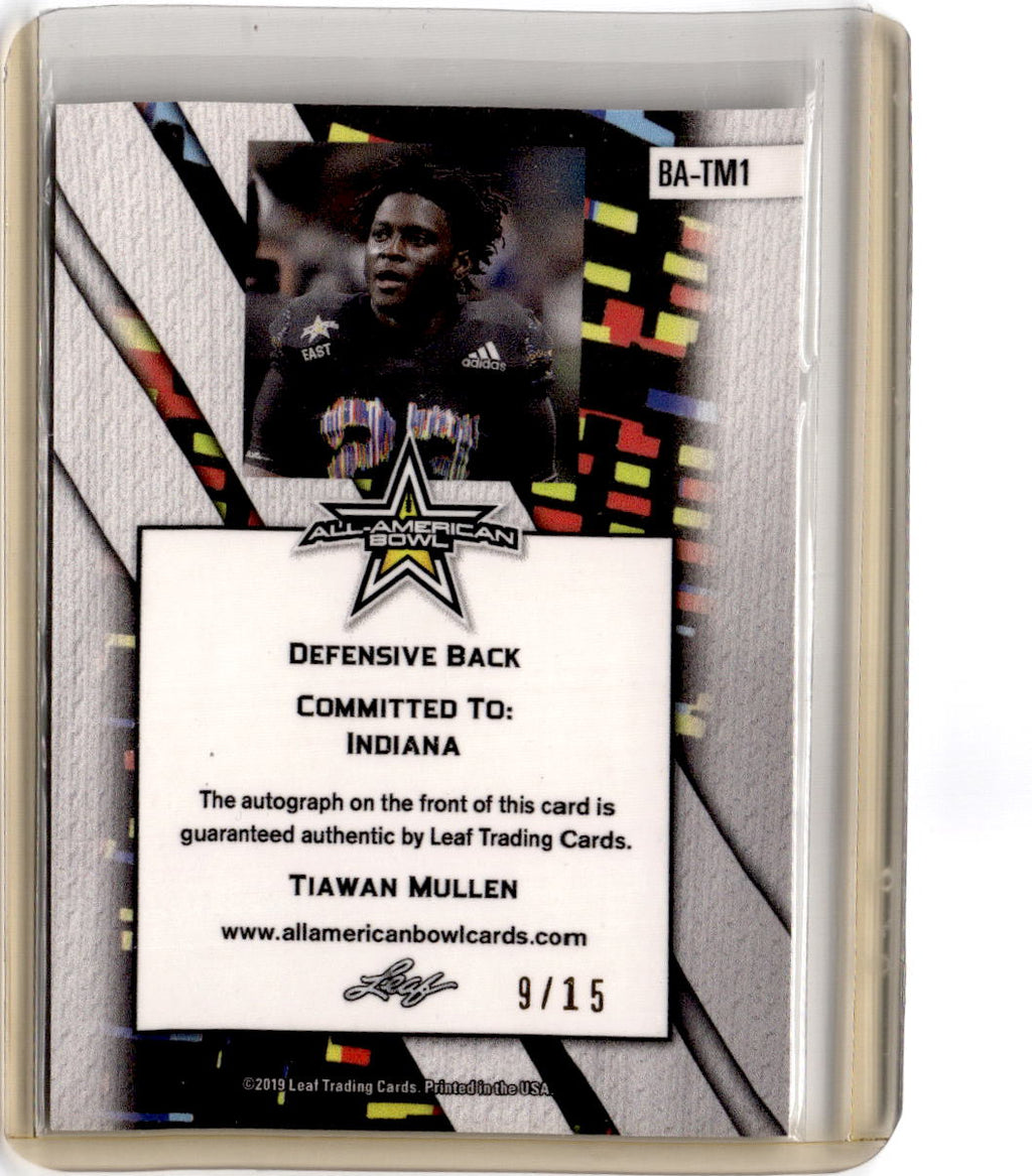 2019 Leaf Metal All-American Bowl Autograph-Flag-Etch #BA-TM1 Tiawan Mullen #/15