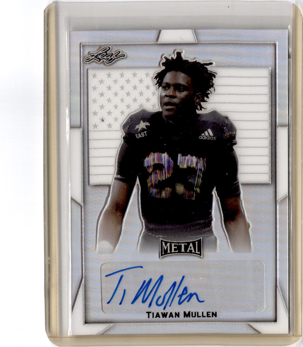 2019 Leaf Metal All-American Bowl Autograph-Flag-Etch #BA-TM1 Tiawan Mullen #/15