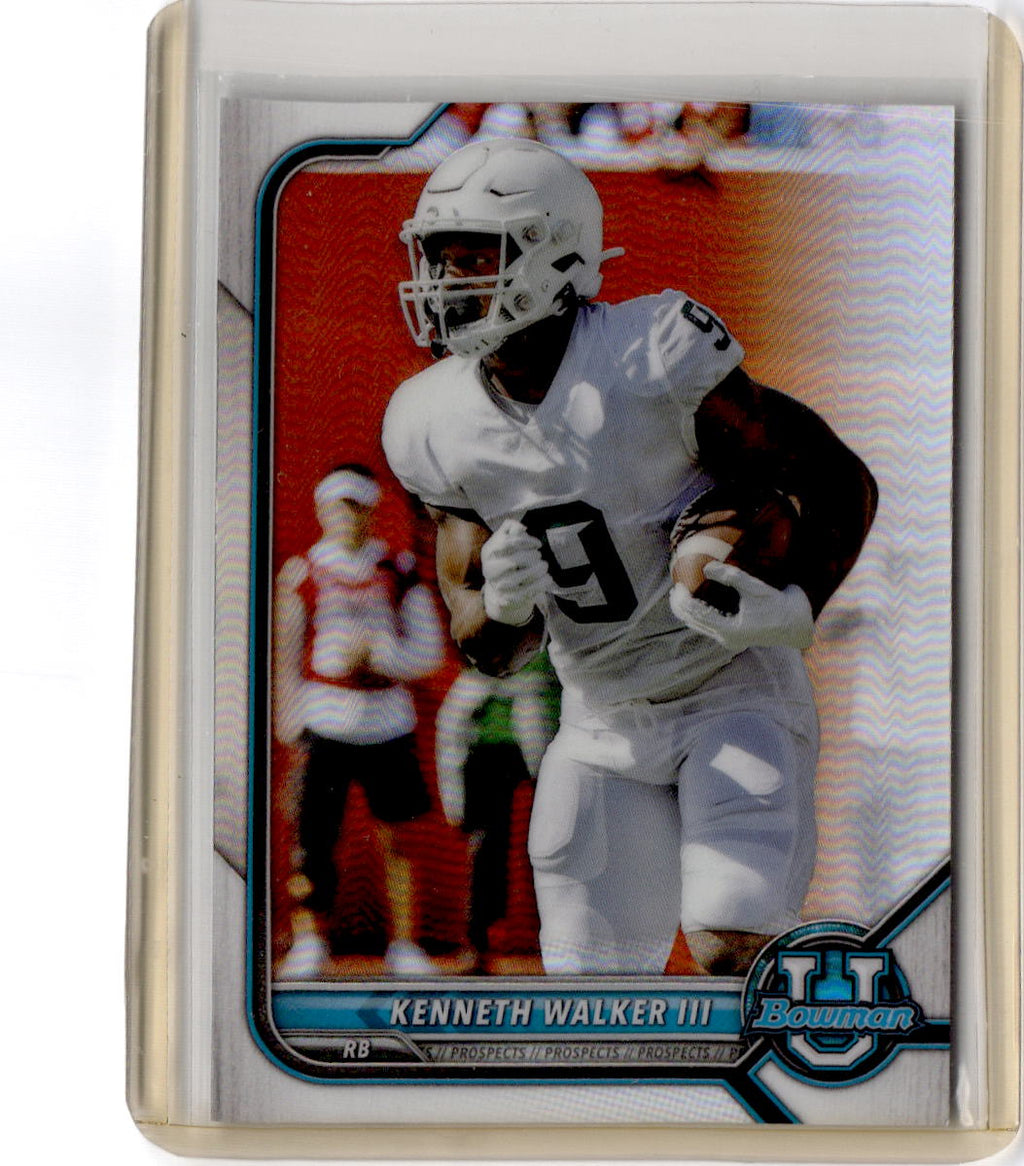 2021-22 Bowman University #97 Kenneth Walker III Chrome Refractors