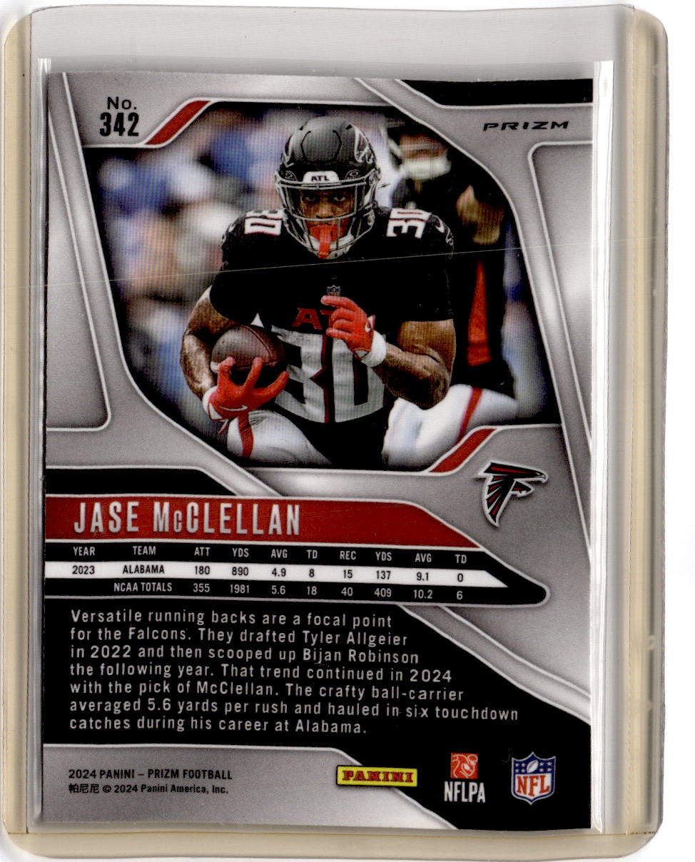 2024 Panini Prizm #342 Jase McClellan Red White and Blue