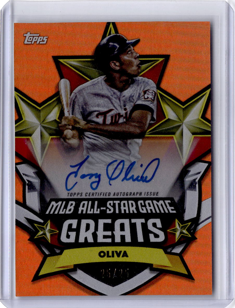 2025 Topps All-Star Game Tony Oliva All-Star Game Greats Orange Autographs #/25
