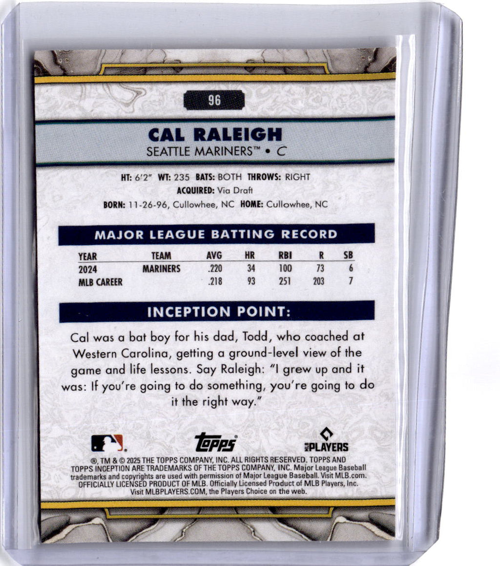 2025 Topps Inception #96 Cal Raleigh Red #/99