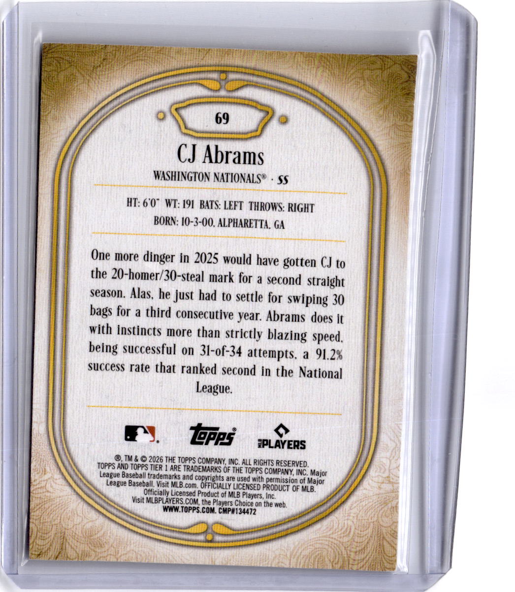 2026 Topps Tier One #69 CJ Abrams Red #/25