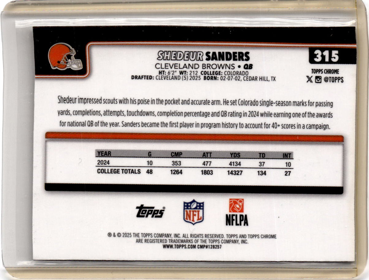 2025 Topps Chrome #315 Shedeur Sanders