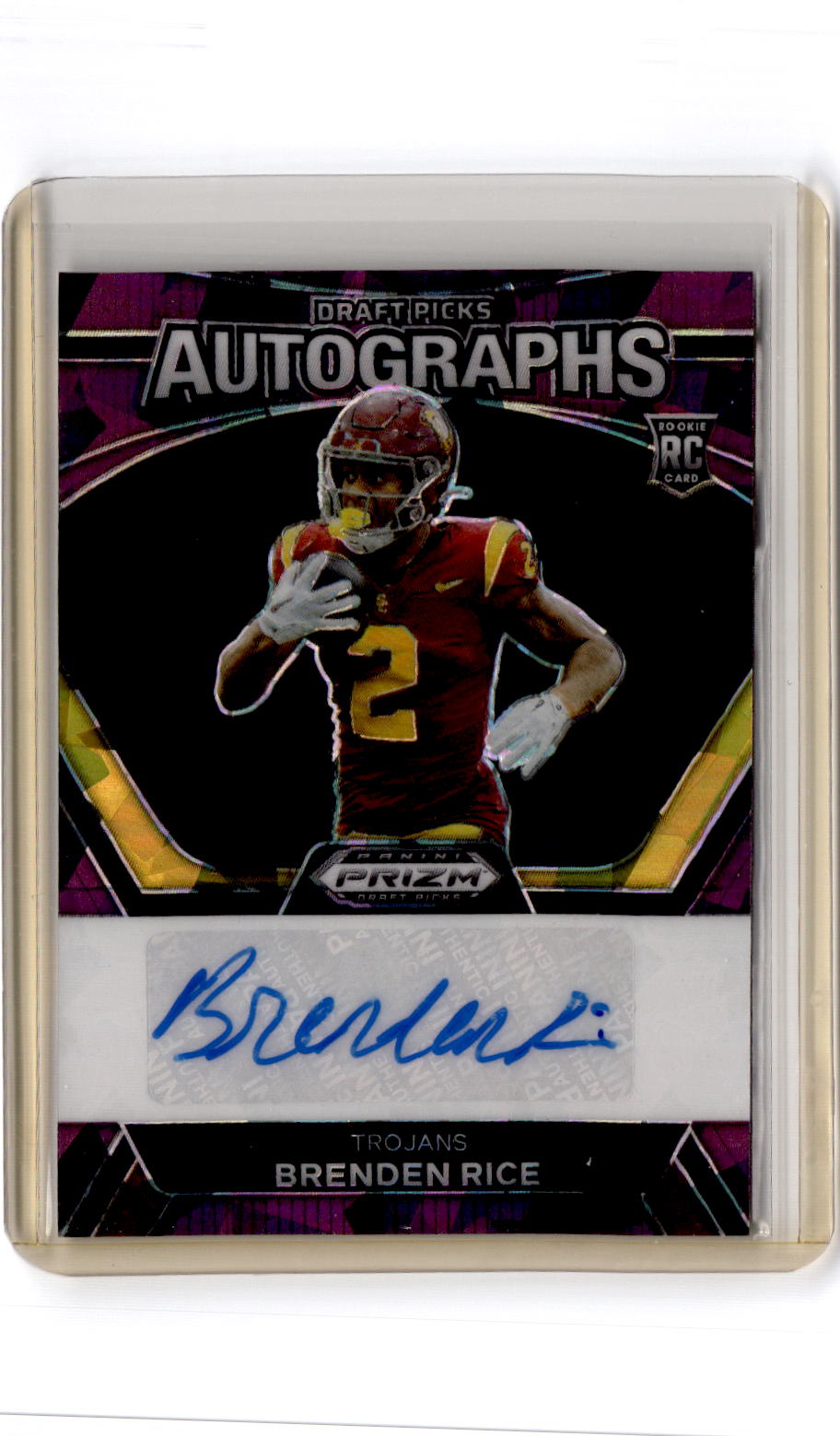 2024 Panini Prizm Draft Picks Brenden Rice Draft Picks Autographs Purple ice/99