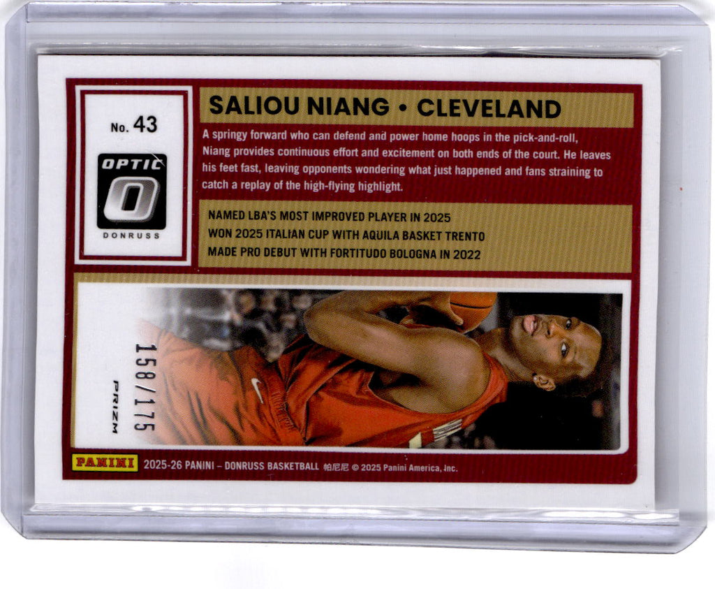 2025-26 Donruss #43 Saliou Niang Optic Orange #/175