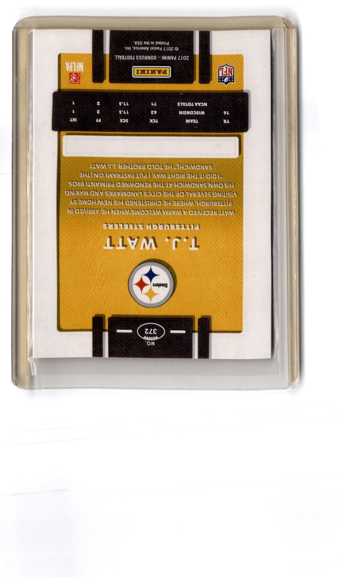 2017 Donruss #372 T.J. Watt