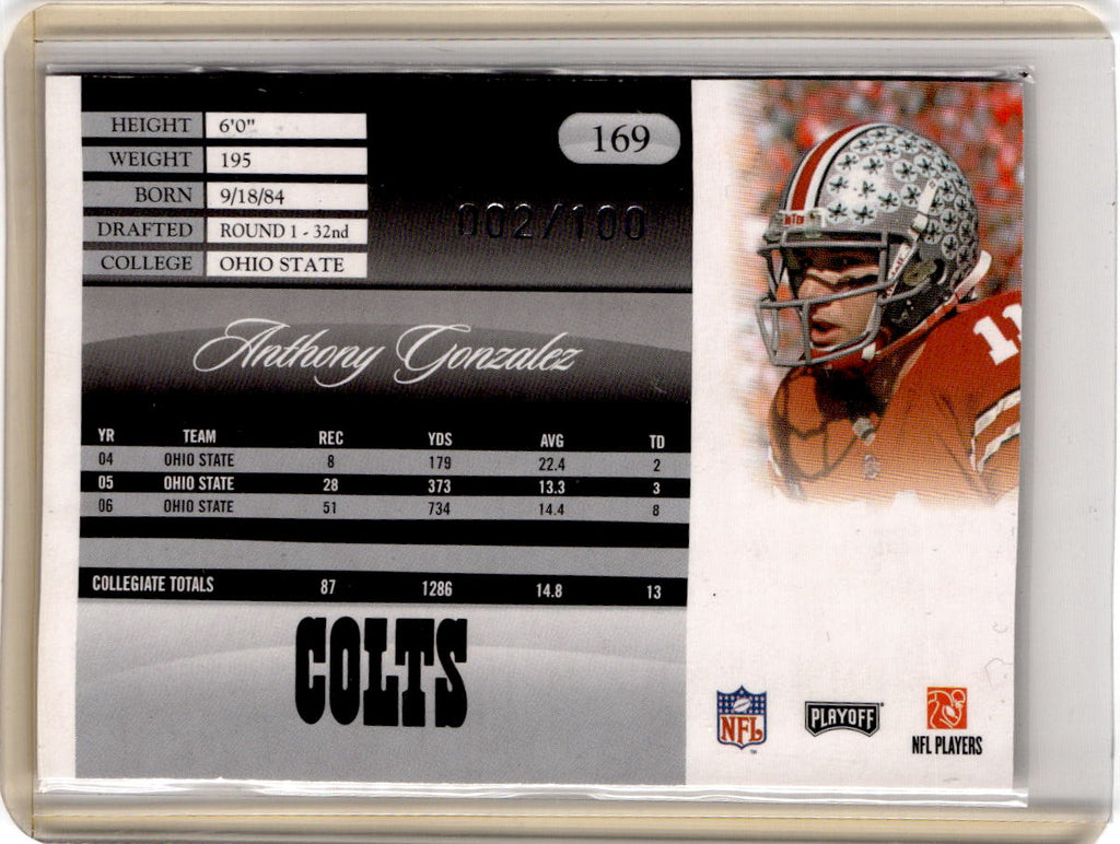 2007 Playoff Prestige #169 Anthony Gonzalez Xtra Points Red #/100