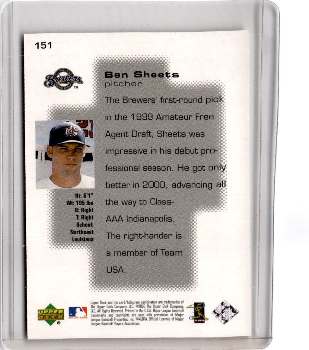 2000 Upper Deck Pros & Prospects #151 Ben Sheets #/1600