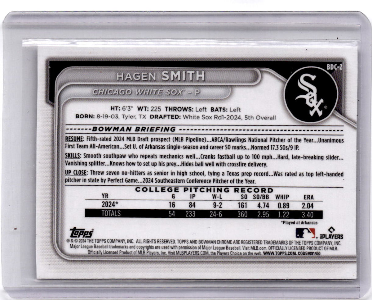 2024 Bowman Draft #BDC-2 Hagen Smith Chrome