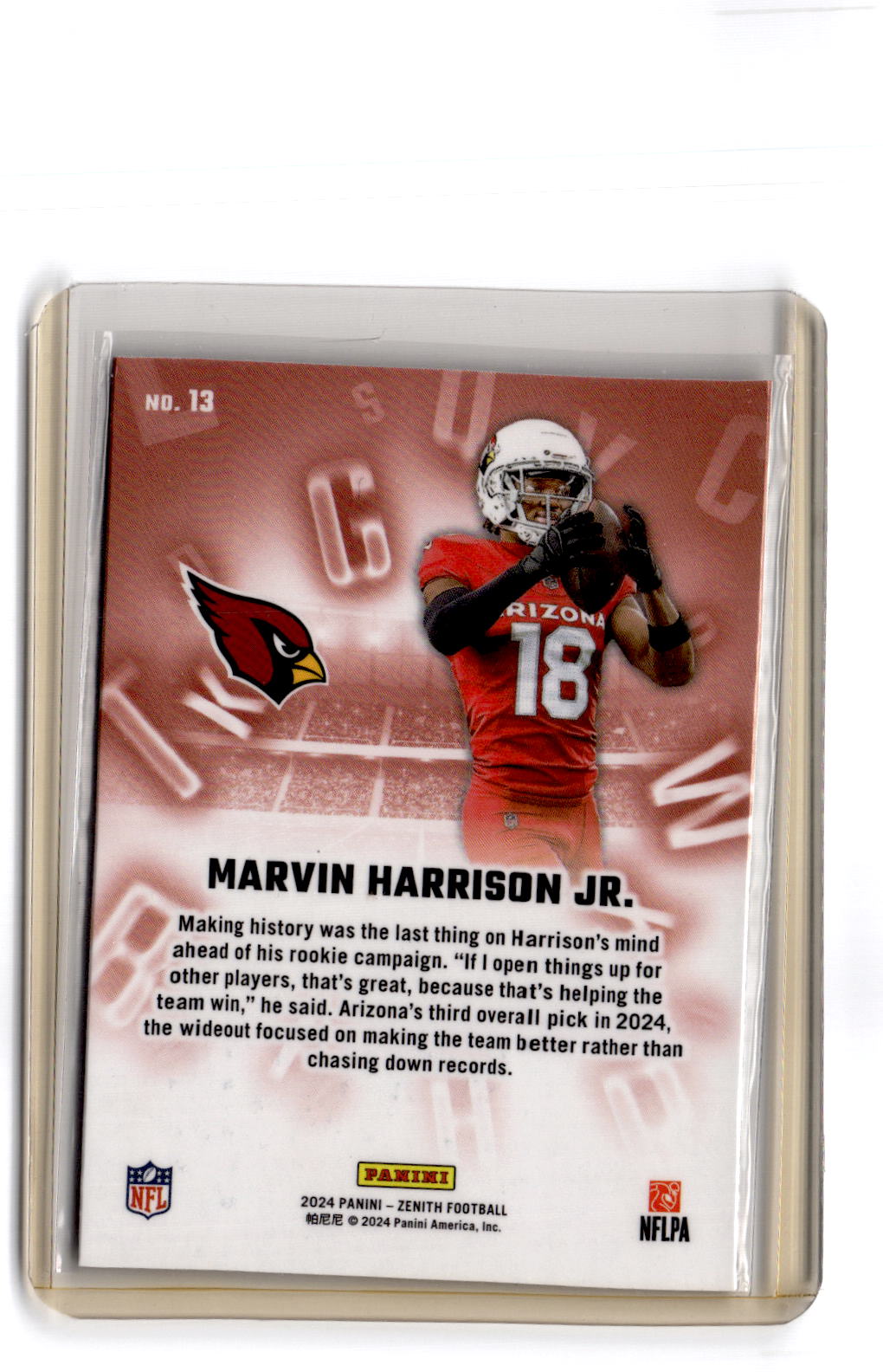 2024 Panini Zenith #13 Marvin Harrison Jr. A to Z