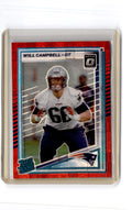 2025 Donruss #345 Will Campbell Optic Rated Rookies Preview Red Pandora