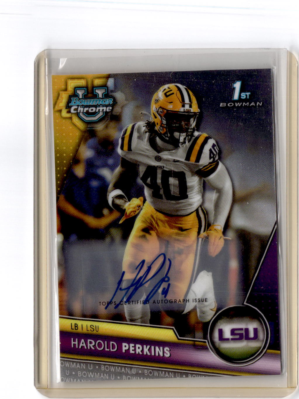 2023 Bowman University Chrome #41 Harold Perkins Chrome Prospect Autographs