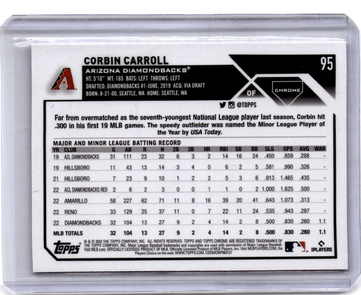 2023 Topps Chrome #95 Corbin Carroll Pink Refractors